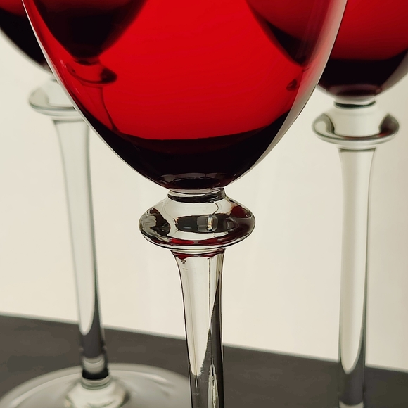 4 red 🍒♥️ crystal wine goblets | Mikasa | pattern MIC 157 - Picture 8 of 14